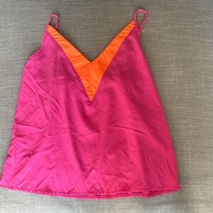 Pink and Orange V-Neck Camisole